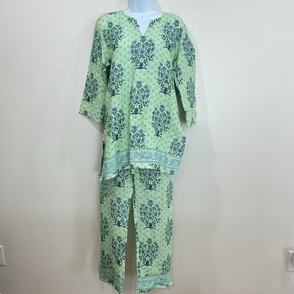 Roberta Roller Rabbit Linen Kurta Tunic Top And Pant Size Medium Beach  Vacation